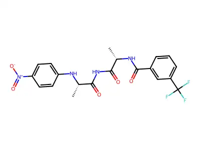 3-Trifluoromethylbenzoyl-dialanine-4-nitroanilide structure