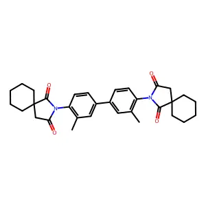 2,2'-(3,3'-Dimethyl[1,1'-biphenyl]-4,4'-diyl)di(2-azaspiro[4.5]decane-1,3-dione) structure