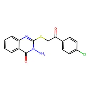 3-amino-2-{[2-(4-chlorophenyl)-2-oxoethyl]sulfanyl}-4(3H)-quinazolinone structure
