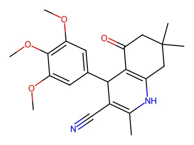 2,7,7-trimethyl-5-oxo-4-(3,4,5-trimethoxyphenyl)-1,4,6,8-tetrahydroquinoline-3-carbonitrile structure