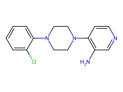 Piperazine, 1-(3-amino-4-pyridyl)-4-(o-chlorophenyl)- structure