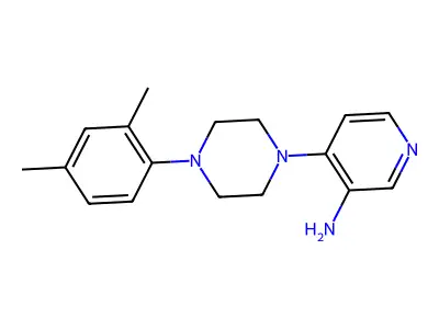 Piperazine, 1-(3-amino-4-pyridyl)-4-(2,4-xylyl)- structure