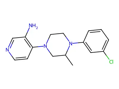 Piperazine, 1-(3-amino-4-pyridyl)-4-(m-chlorophenyl)-3-methyl- structure