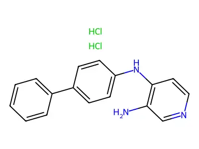 Pyridine, 3-amino-4-(4-biphenylylamino)-, dihydrochloride structure