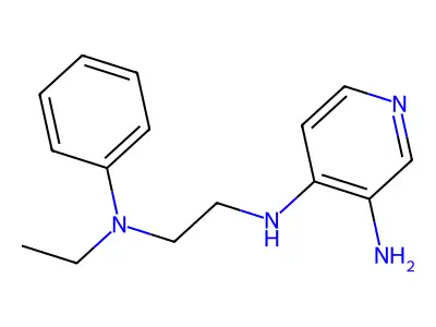 Pyridine, 3-amino-4-((2-(N-ethylanilino)ethyl)amino)- structure