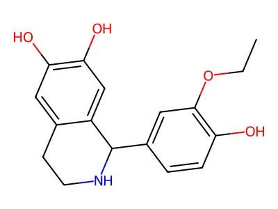 1-(3-Ethoxy-4-hydroxyphenyl)-1,2,3,4-tetrahydroisoquinoline-6,7-diol structure