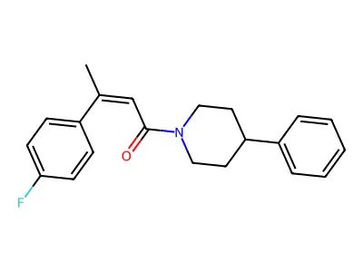 3-(4-Fluorophenyl)-1-(4-phenylpiperidin-1-yl)but-2-en-1-one structure