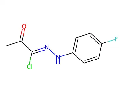 Propanehydrazonoyl chloride, N-(4-fluorophenyl)-2-oxo- structure