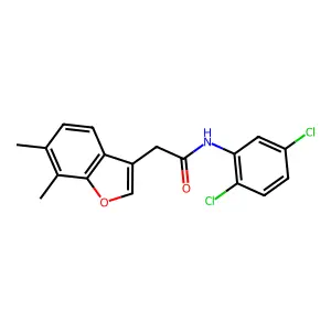 N-(2,5-dichlorophenyl)-2-(6,7-dimethyl-1-benzofuran-3-yl)acetamide structure