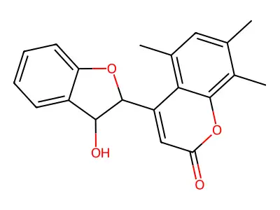4-(3-hydroxy-2,3-dihydro-1-benzofuran-2-yl)-5,7,8-trimethyl-2H-chromen-2-one structure