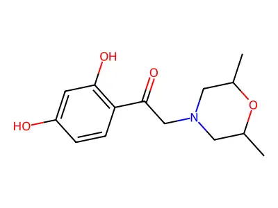 1-(2,4-Dihydroxyphenyl)-2-(2,6-dimethylmorpholin-4-yl)ethanone structure