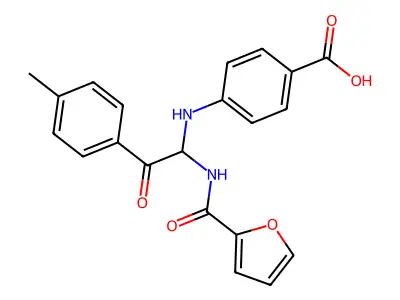 4-{[1-[(2-Furylcarbonyl)amino]-2-(4-methylphenyl)-2-oxoethyl]amino}benzoic acid structure