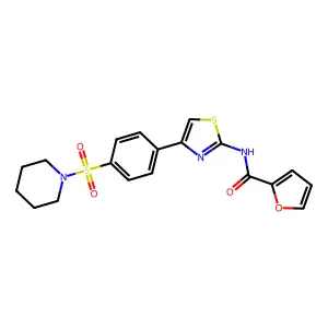 N~2~-{4-[4-(piperidinosulfonyl)phenyl]-1,3-thiazol-2-yl}-2-furamide structure
