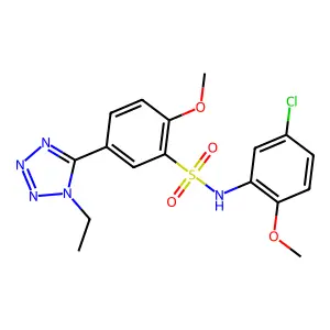 N-(5-chloro-2-methoxyphenyl)-5-(1-ethyl-1H-1,2,3,4-tetrazol-5-yl)-2-methoxybenzene-1-sulfonamide structure