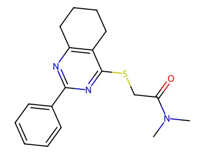 N,N-Dimethyl-2-(2-phenyl-5,6,7,8-tetrahydro-quinazolin-4-ylsulfanyl)-acetamide structure