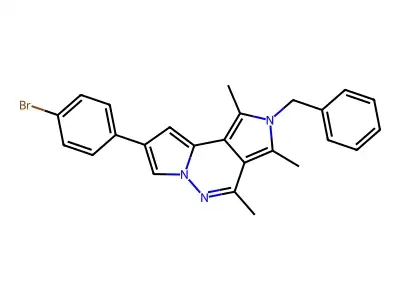 2-benzyl-8-(4-bromophenyl)-1,3,4-trimethyl-2H-dipyrrolo[1,2-b:3',4'-d]pyridazine structure