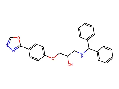1-(Benzhydrylamino)-3-[4-(1,3,4-oxadiazol-2-yl)phenoxy]propan-2-ol structure