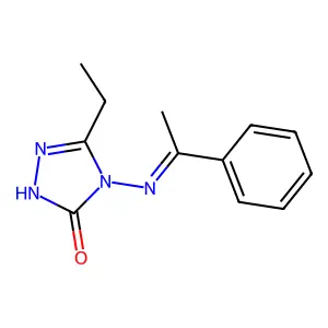 3H-1,2,4-Triazol-3-one, 5-ethyl-2,4-dihydro-4-[(1-phenylethylidene)amino]- structure