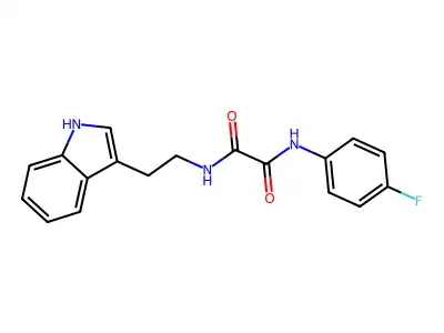 N'-(4-fluorophenyl)-N-[2-(1H-indol-3-yl)ethyl]oxamide structure