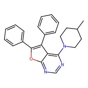 4-(4-Methylpiperidin-1-yl)-5,6-diphenylfuro[2,3-d]pyrimidine structure