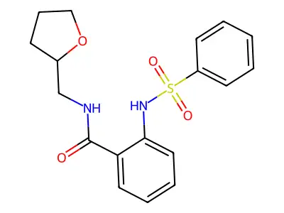 2-(benzenesulfonamido)-N-(oxolan-2-ylmethyl)benzamide structure