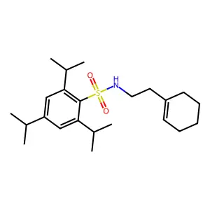 N-[2-(cyclohex-1-en-1-yl)ethyl]-2,4,6-tris(propan-2-yl)benzene-1-sulfonamide structure