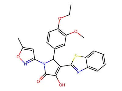 4-(1,3-benzothiazol-2-yl)-5-(4-ethoxy-3-methoxyphenyl)-3-hydroxy-1-(5-methyl-1,2-oxazol-3-yl)-1,5-dihydro-2H-pyrrol-2-one structure