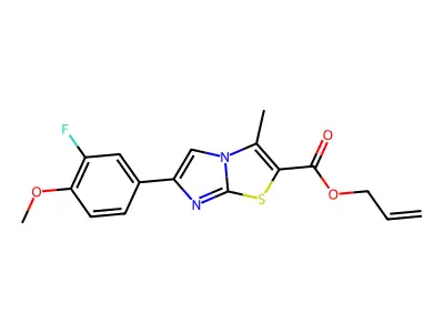 prop-2-en-1-yl 6-(3-fluoro-4-methoxyphenyl)-3-methylimidazo[2,1-b][1,3]thiazole-2-carboxylate structure