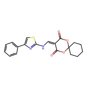 3-(((4-Phenylthiazol-2-yl)amino)methylene)-1,5-dioxaspiro[5.5]undecane-2,4-dione structure