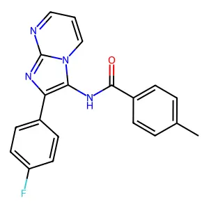 N-[2-(4-fluorophenyl)imidazo[1,2-a]pyrimidin-3-yl]-4-methylbenzamide structure