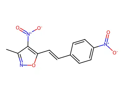 Isoxazole, 3-methyl-4-nitro-5-[2-(4-nitrophenyl)ethenyl]- structure