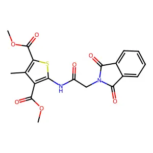 dimethyl 5-{[(1,3-dioxo-1,3-dihydro-2H-isoindol-2-yl)acetyl]amino}-3-methylthiophene-2,4-dicarboxylate structure
