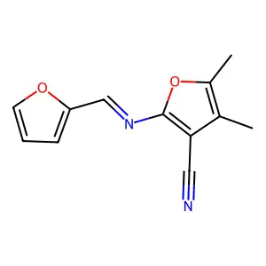 3-Furancarbonitrile, 2-[(2-furanylmethylene)amino]-4,5-dimethyl- structure
