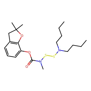 (2,2-Dimethyl-3H-1-benzofuran-7-yl) N-(dibutylamino)disulfanyl-N-methylcarbamate structure