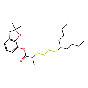2,2-Dimethyl-3H-1-benzofuran-7-yl N-(dibutylamino)disulfanyldisulfanyl-N-methylcarbamate structure