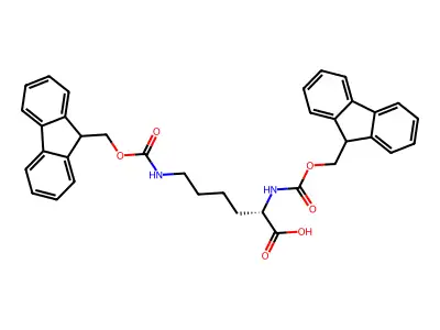 2,6-bis(9H-fluoren-9-ylmethoxycarbonylamino)hexanoic Acid structure