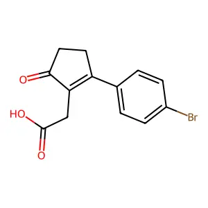 [2-(4-Bromophenyl)-5-oxocyclopent-1-en-1-yl]acetic acid structure