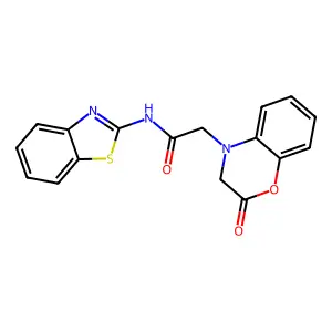 N-(1,3-benzothiazol-2-yl)-2-(2-oxo-2,3-dihydro-4H-1,4-benzoxazin-4-yl)acetamide structure