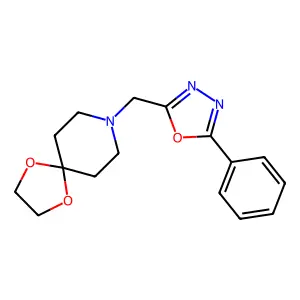 8-[(5-Phenyl-1,3,4-oxadiazol-2-yl)methyl]-1,4-dioxa-8-azaspiro[4.5]decane structure