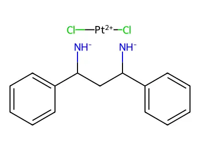 (3-Azanidyl-1,3-diphenylpropyl)azanide;dichloroplatinum(2+) structure