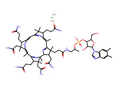 Hydroxycobalamin HCL structure