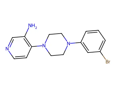 Piperazine, 1-(3-amino-4-pyridyl)-4-(m-bromophenyl)- structure