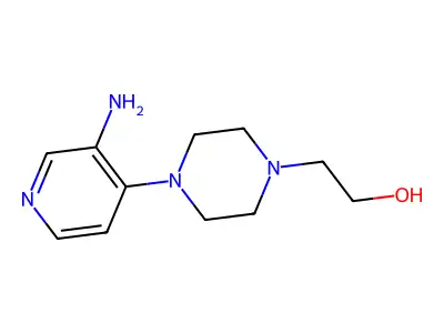 1-Piperazineethanol, 4-(3-amino-4-pyridyl)- structure
