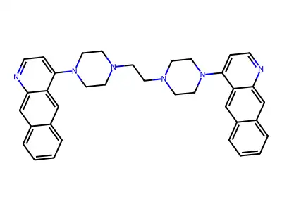 Benzo(g)quinoline, 4,4'-(1,2-ethanediyldi-4,1-piperazinediyl)bis- structure