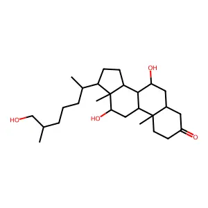 7 Alpha,12 alpha,26-trihydroxy-5 beta-cholestan-3-one structure