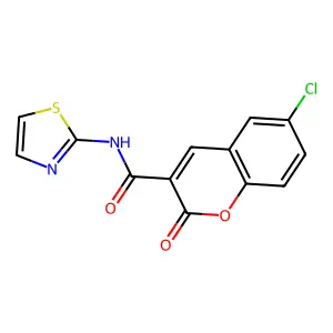 6-chloro-2-oxo-N-(1,3-thiazol-2-yl)-2H-chromene-3-carboxamide structure