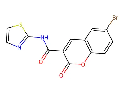 6-bromo-2-oxo-N-(1,3-thiazol-2-yl)-2H-chromene-3-carboxamide structure