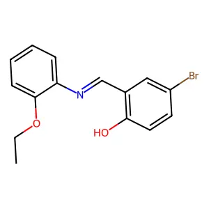 4-bromo-2-{(E)-[(2-ethoxyphenyl)imino]methyl}phenol structure