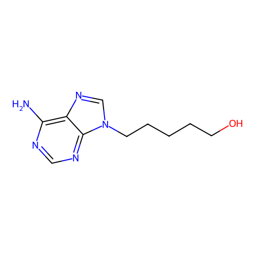 9-(5'-Hydroxypentyl) adenine structure