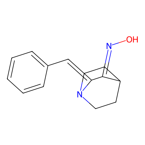 2-Benzylidene-3-oxoquinuclidine oxime structure